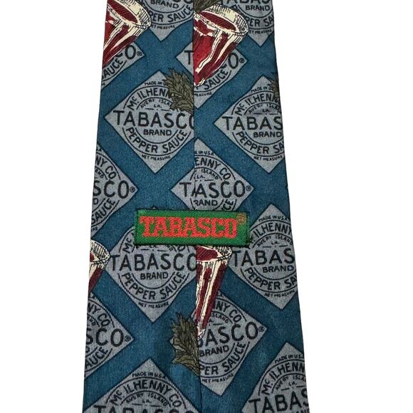 Tabasco Brand Logo Bloody Mary Drinks Vintage Novelty Necktie 100% Silk - Picture 4 of 6